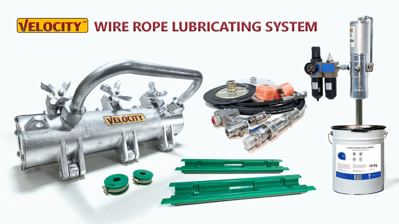 Wire rope lubricating system